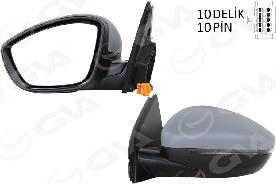 DIŞ DİKİZ AYNA SOL ELEKTRİKLİ ISITMALI ASTARLI KONVEKS 10 PIN ALT AYDINLATMALI PSA 308 13-17 10H10P VM-6209NEBPL-GVA 1043353-1611508680