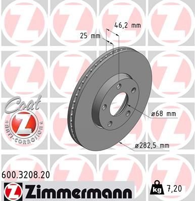 ÖN FREN AYNASI PASSAT-VARİANT1.8 T 1.9TDİ 2.3 VR5 2.8 10.96/11.00 282x25x5DLxHAVALI 986478872-DF4045-ZIMMERMANN 600.3208.20-8E0615301A
