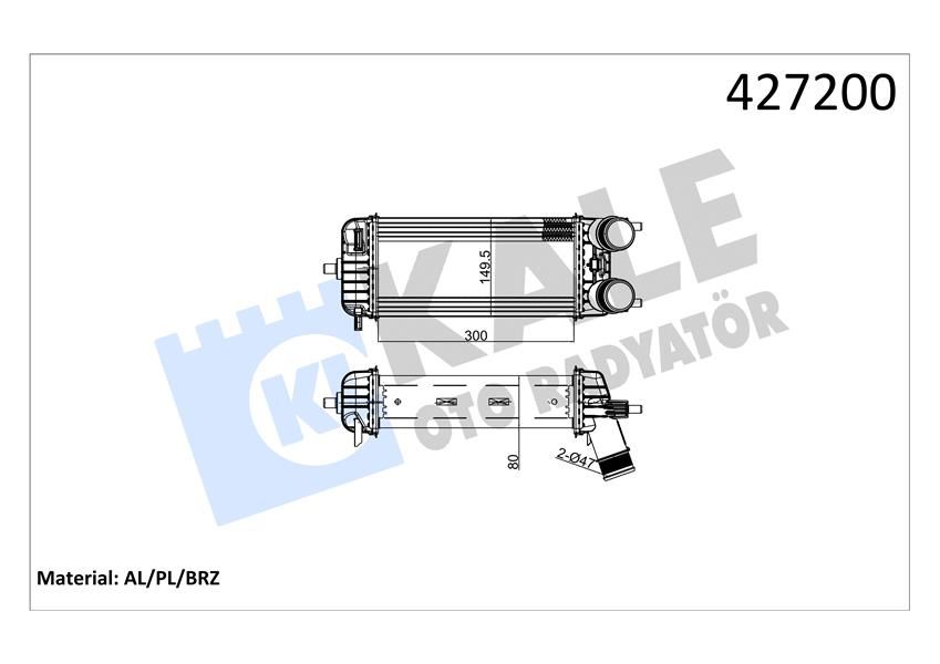 NTERCOOLER COURIER FIESTA 1.5TDCI 1.6TDCI 18-KALE 020CAC140-JT766K775BA-JT766K775DA