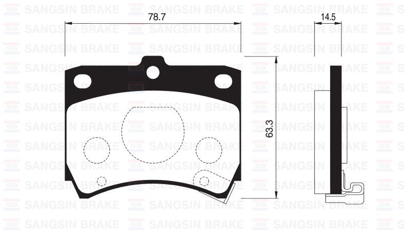 ÖN BALATA DİSK KIA PRIDE 05 MAZDA 121 90 GDB773-SANGSIN SP1049-MDA193328Z-DA193328Z-KK1503328Z