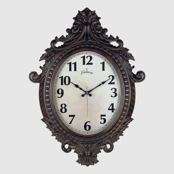 DUVAR SAATİ KAHVERENGİ ÇERÇEVE ÇAP:73cm x 54cm VİNTAGE TAÇLI EKSİTME DEKORATİF AMERİKAN BRİSTOL KADRAN AKAR SANİYELİ MEKANİZMA AKRİLİK BOYA ABS HAMMADDE MİNERAL CAM-SAAT 731-K-SAAT 731-K