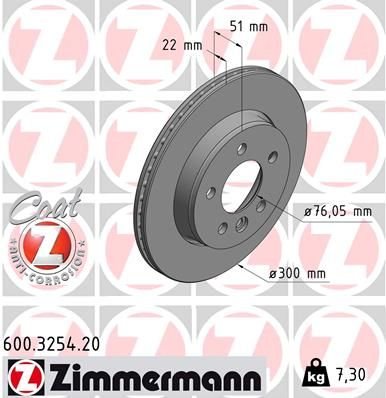 FREN DİSKİ AMAROK 3.0 TDI CRAFTER 2.0 TDI 2016--ZIMMERMANN 600.3254.20-2N0615601