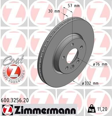 FREN DİSKİ AMAROK 3.0 TDI-ZIMMERMANN 600.3256.20-2H6615301-2H6615301-2H6615301