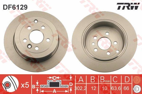 FREN DISKI ARKA FREELANDER 2 L359 06 14 TD4-TRW DF6129-LR001018