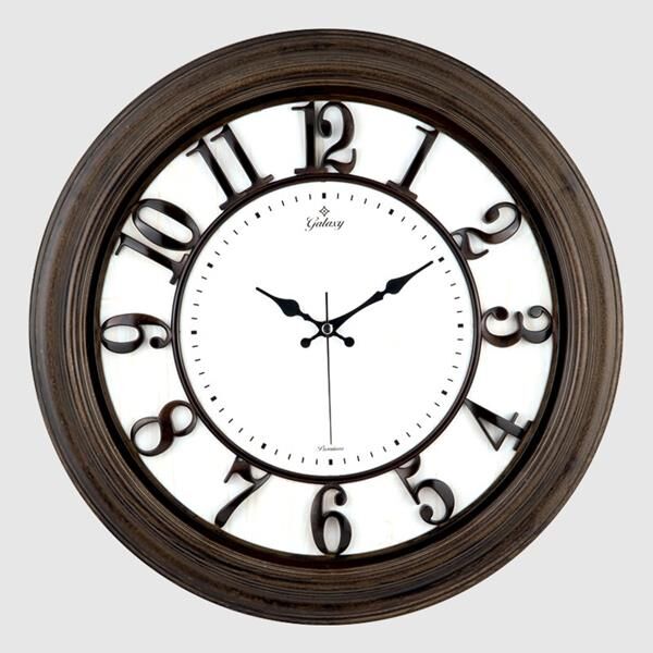 DUVAR SAATİ KAHVERENGİ AHŞAP GÖRÜNÜM İÇİ BEYAZ ÇERÇEVE 46CM KABARTMA RAKAMLI SELEFON KORUMALI AMERİKAN BRİSTOL KADRAN METAL AKREP/YELKOVAN/SANİYE AKAR SANİYELİ MEKANİZMA ABS HAMMADDE MİNERAL CAM-SAAT 1963-KB-SAAT 1963-KB