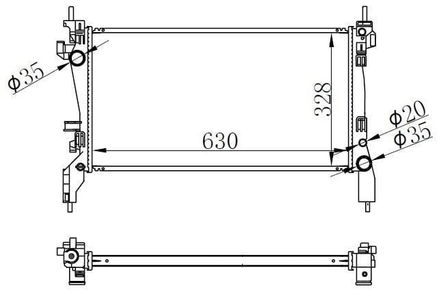RADYATÖR MEKANİK FIORINO 1.3 MTJ 08 625X359X34-ORIS MFI033034-51780659-51790636