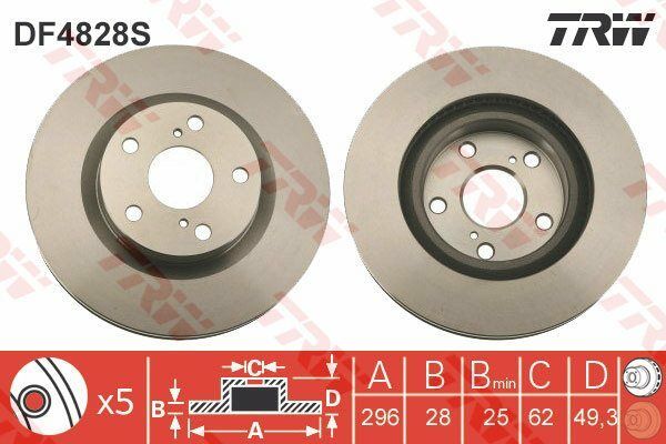 ÖN FREN AYNASI ADET HAVALI RAV 4 III ACA/ACE 2.0 VVT-I/2.2 D-4D 03/06-TRW DF4828S-4351242050-4351206140