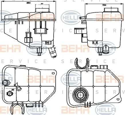 RADYATOR YEDEK SU DEPOSU MERCEDES W203 CL203 S203 C209 A209-MAHLE CRT126000S-A2035000049