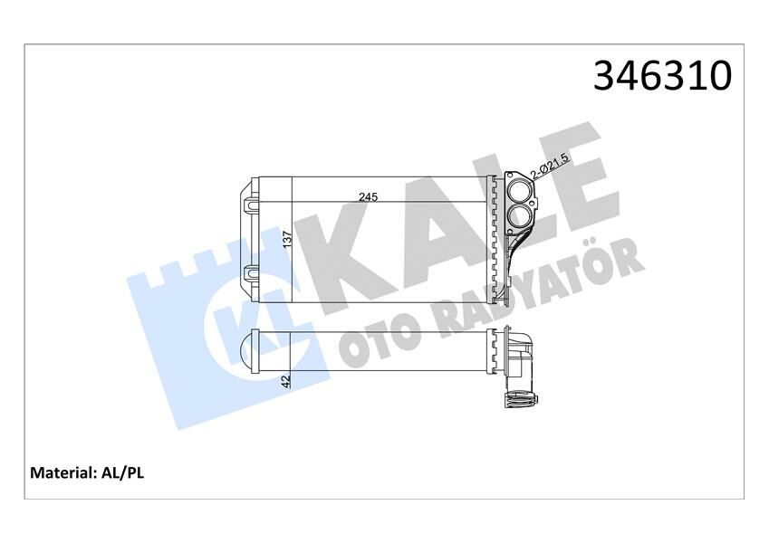 KALORİFER RADYATÖRÜ 307 00 242x135x42 / AC AL/MKNK-KALE-6448.K0
