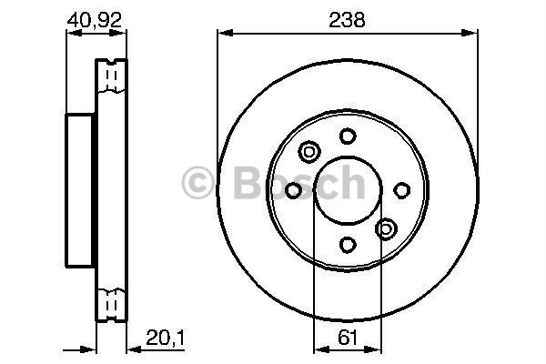 ÖN FREN AYNASI KÜÇÜK RENAULT R9-R11-R19-R21 CLIO I 91 96 CLIO II 98 CLIO SYMBOL 00 09 KANGOO 97 MEGANE I 96 SYMBOL II 08 238x20.1 HAVALI 4 DELİK-BOSCH 0986478276-7700756572-7701204286