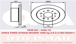 ARKA FREN AYNASI DUCATO I II III 94 BOXER I II II 94 JUMPER I II III 94 280x16x5DL 1.4Q-TRW DF4481S-4246.Y9-46833806-71740118-4246.Y7