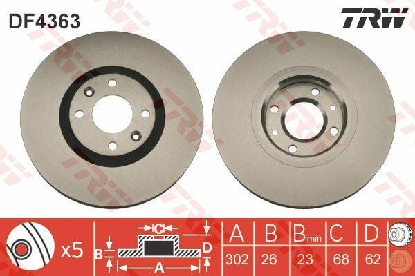 ÖN FREN AYNASI CORSA F e 19 MOKKA e 20 208-e 19 2008 19 307 02 3008 09 C4-e 20 DS3 18 302x34x4DL HAVALI-TRW-9809266280-9687602180-4249.85