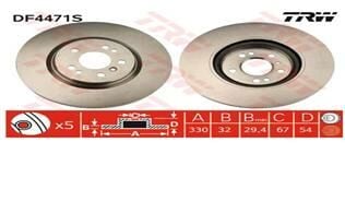FREN DISKI ON 4-matic MERCEDES W166 C292 W251-TRW DF4471S-A1644211312