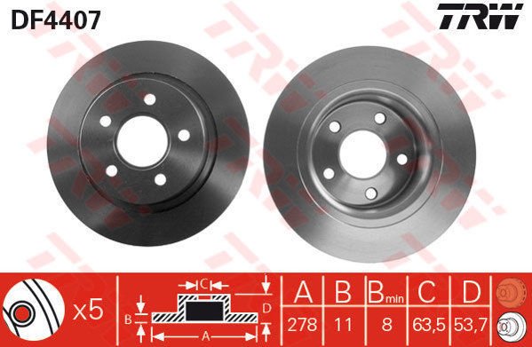 ARKA FREN DISK AYNASI CONNECT 1.8TDCI 02 13 ABS LI-TRW DF4407-2T142A315BC-4367107-4367108-4457989