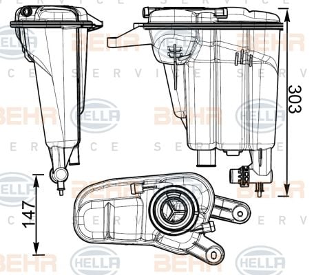 RADYATÖR YEDEK SU DEPOSU A4-A5 08- FEBI 103414 CRT 95 000S-MAHLE CRT95000S-8K0121403Q-8K0121403T