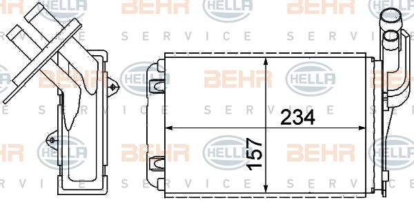 KALORİFER RADYATÖRÜ MGN I-CLIO I-R19 234x157X42-MAHLE AH99000S-7701204680-7701033457