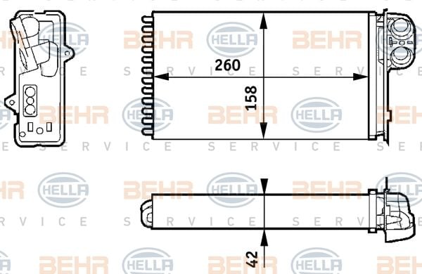 KALORİFER RADYATÖRÜ MGN 97-99 SCENIC 01-03 1.4-1.6-1.9-2.0 16V 260x158-MAHLE AH162000S-7701204992-7701205450-7701205451
