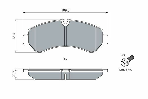 FREN BALATASI ARKA MERCEDES SPRINTER B907 18-BOSCH 0986460013-A9074205201