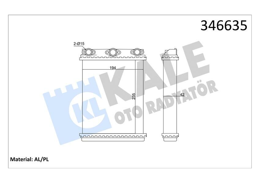 KALORIFER RADYATORU MERCEDES W124 S124 C124-KALE 346635-A0028355501