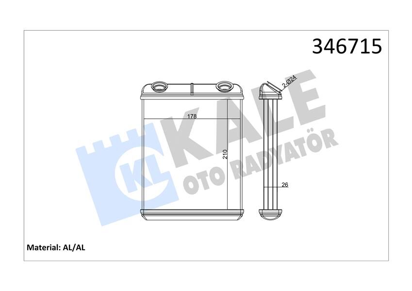 KALORİFER RADYATÖRÜ BRAZİNG LAGUNA II AC KLİMASIZ 210x184x26-KALE 346715-7701206524