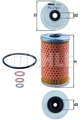 YAG FILTRESI MERCEDES M102 W201 W123 S123 C123 W460 W461 W463-MAHLE OX34D-A0001802409