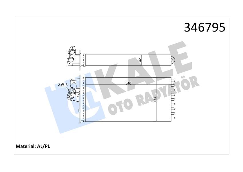 KALORIFER RADYATORU MERCEDES VITO W638 96 03-KALE 346795-A0038350001