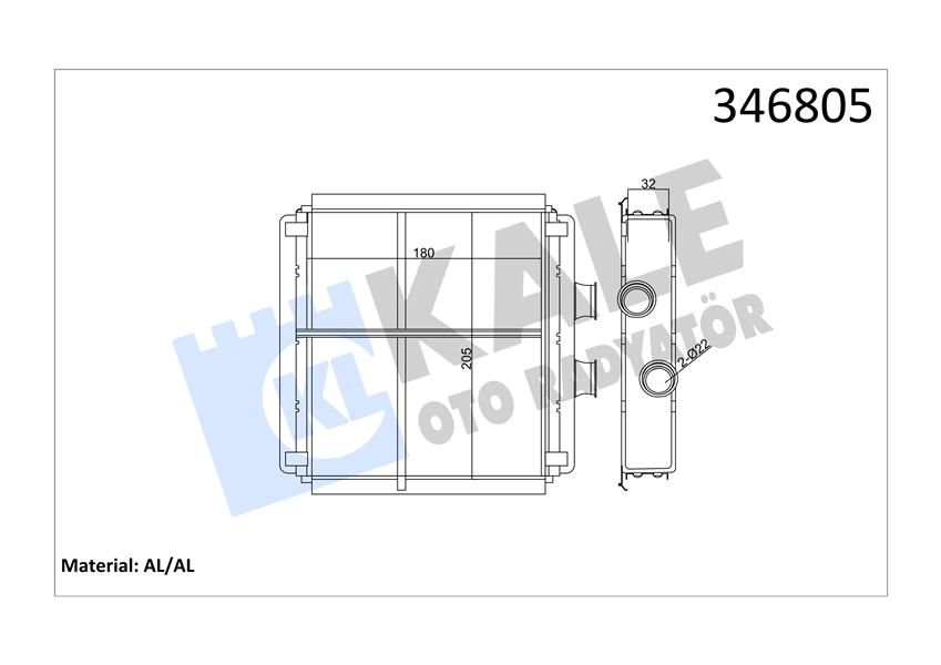 KALORIFER RADYATORU MERCEDES W204 W212 C218 R231 C190 R197-KALE 346805-A2048300061