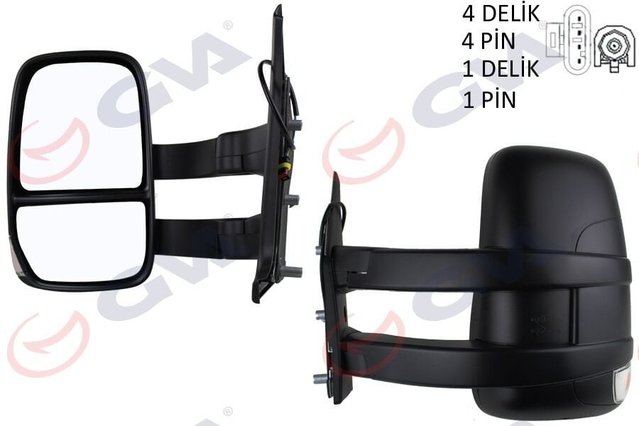 DIŞ DİKİZ AYNASI SOL DAILY 06 MEKANİK UZUN KOL SİNYALLİ KONVEKS 2 FİŞ VM-6951L-GVA 1029921