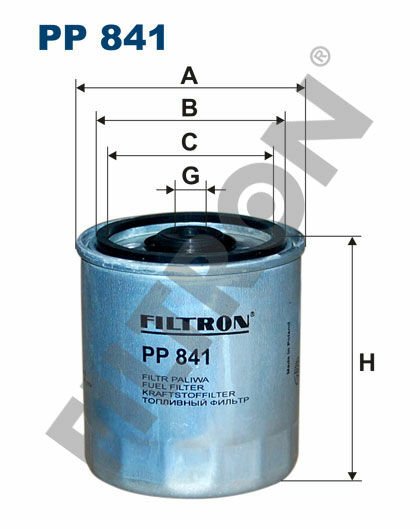 YAKIT FILTRESI MERCEDES OM601 W201 W202 W124 W210 W461 W638 B901 B904-FILTRON PP841-A6010901552