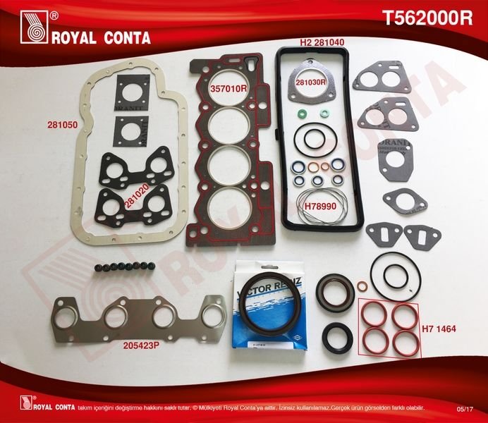 MOTOR TAKIM CONTA REINZ KEÇELİ S.LASTİKLİ P207 1.4 TU3A 06 P106-P205-P206-P306-P307 TU3JP 1.4-ROYAL T562000R