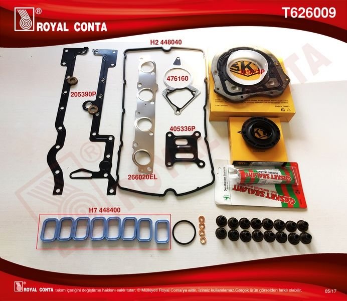 MOTOR TAKIM CONTA SKT KEÇE SUBAP LAS SKC SİZ BOXER-JUMPER 2.2 HDİ 100/120 P22DTE Euro4-ROYAL T626009