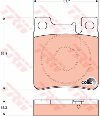 FREN BALATASI ARKA MERCEDES W203 C208 W124 W210 W140-TRW GDB1123-A0034204920
