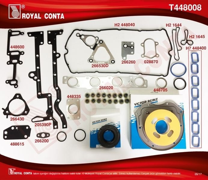 MOTOR TAKIM CONTA R.KEÇELİ-S.LASTİKLİ SKC SIZ TRANSIT V184 2.4 TDI 01 06-ROYAL T448008-XS4Q6008AAT-T120718