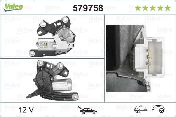 SİLECEK MOTORU ARKA CITROEN Berlingo 08 ; PEUGEOT Partner 08-VALEO-6405LR-6405-LR