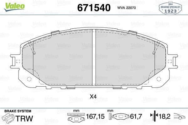 ÖN BALATA JEEP CHEROKEE 14-VALEO-68212327AA-68212327AB-68212327AC