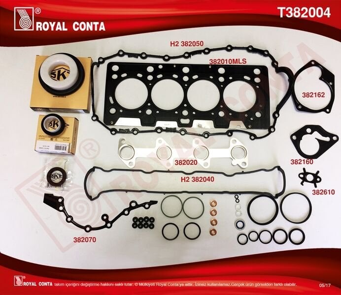 MOTOR TAKIM CONTA SKT KEÇELİ/SUB.LASTİKLİ CLIO-MGN 1.5 DCİ-ROYAL T382004