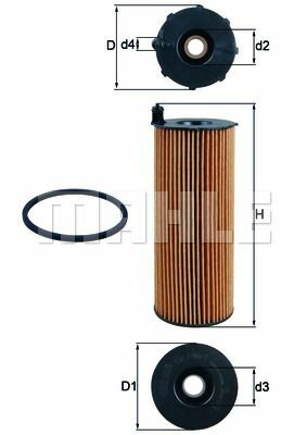 YAĞ FİLTRESİ TOUAREG 3.0TDI-3.0 V6 TDI 06-10 -A4 04-08 -A5 04-11 -A8 03-10 -Q5 08- -Q7 06-10-MAHLE OX196.1D-057115561K-057115561L-LR002338