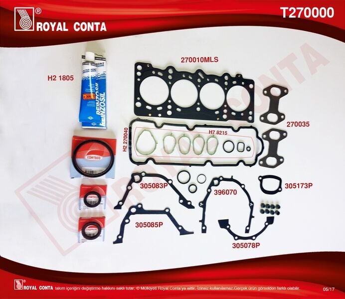 TAKIM CONTA SKC Lİ SUBAP LASTİKLİ PALIO 1.2 8V YM 60-65 hp-ROYAL T270000-71736240