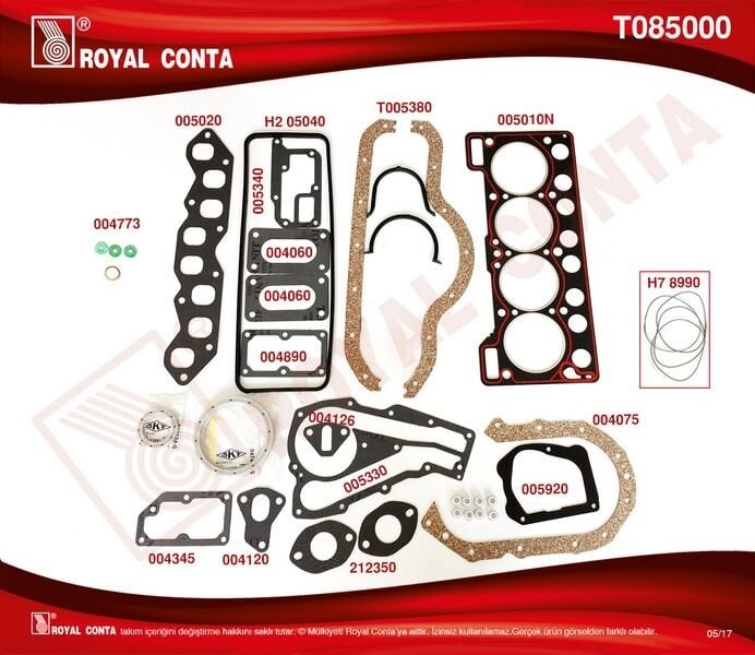 MOTOR TAKIM CONTA SKT KEÇELİ SUBP.LAST R9 BROADWAY-R19 1.4 KARBÜRATÖRLÜ-ROYAL T085000