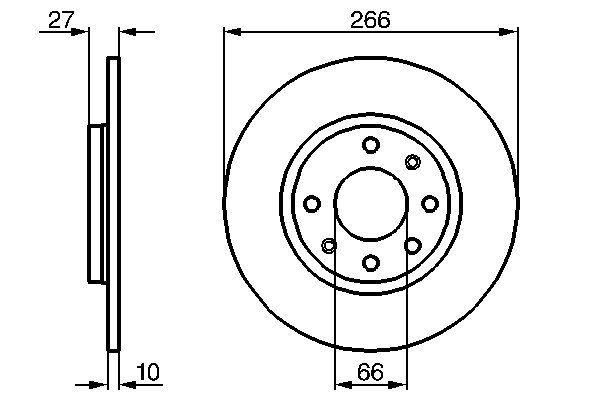 ÖN FREN AYNASI P305 82-89 P405 92-96 BX 82-93 1.4-1.4ie-1.6-1.6ie-1.7TD-1.9TD 266x27x4DL-BOSCH 0986478090-95575080-4246.A9-4246.88-4246.77