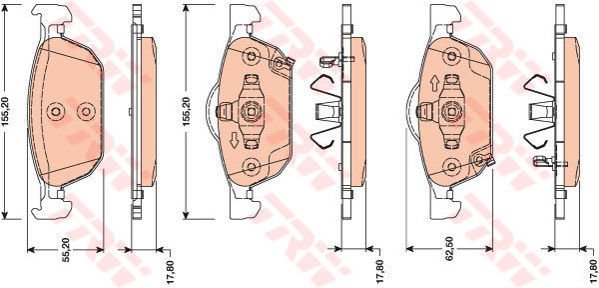 ÖN BALATA ACCORD SEDAN 2.4 08 ACCORD IX 2.0İ-2.4İ-2.2İ-DTEC 08 MEK.ŞANZ-TRW GDB3476-45022TL1G00-45022TL1G01-WVA24796