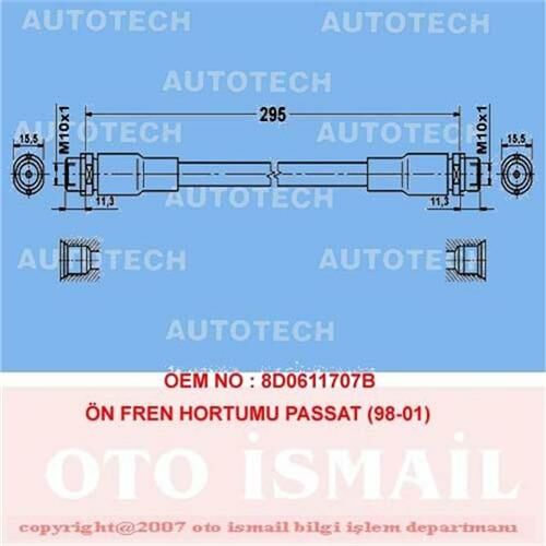 ÖN FREN HORTUMU PASSAT 98-01-AUTOTECH-800611707D