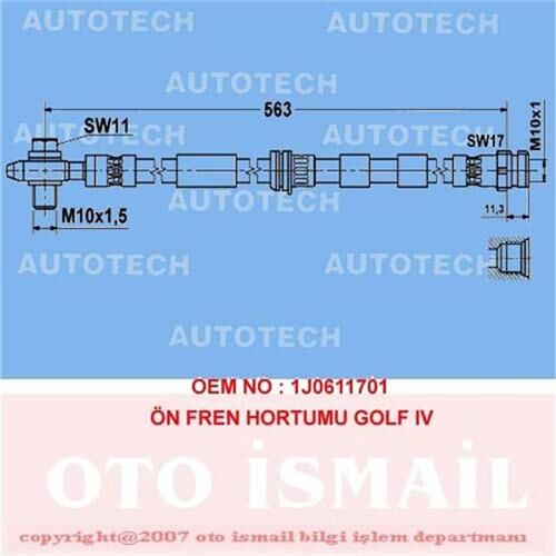 ÖN FREN HORTUMU GOLF IV-AUTOTECH-IJ0611701