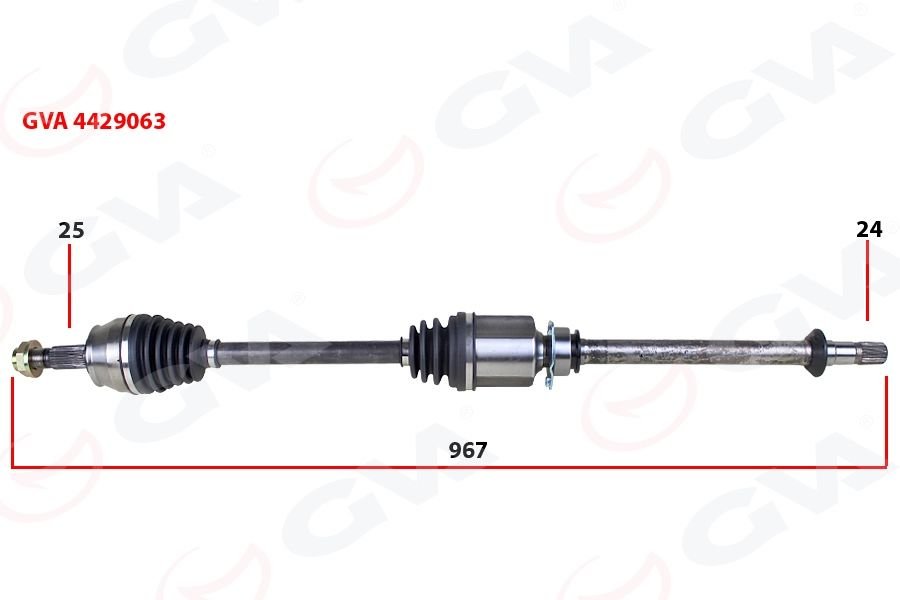 KOMPLE AKS SAĞ MİLLİ DOBLO 1.3 MULTIJET 10 967mm-GVA 4429063-51810625