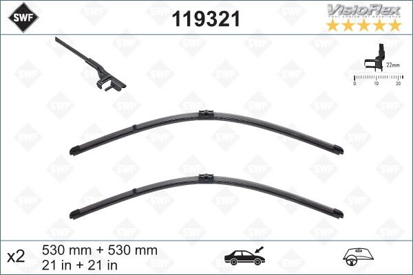 x SİLECEK SÜPÜRGESİ ÖN PASSAT SKODA SUPERB 530 x 530 mm-VALEO-3B0998002A-3U1998001-1J1955425B