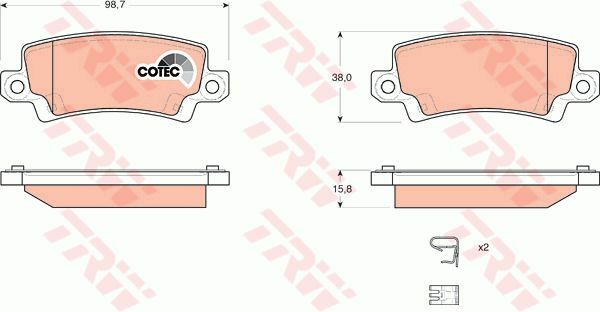 ARKA BALATA COROLLA 1.4 1.6 1.4VVTİ 1.6VVTİ 1.8 VVTİ 00-02 7.07 1.4 D4D 04-07 2.0D4D 02-07-TRW GDB3289-0446602070-0446602020-WVA23816