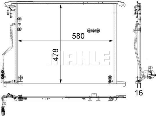 KLIMA RADYATORU MERCEDES W220 C215 R230-MAHLE AC334000S-A2205001054