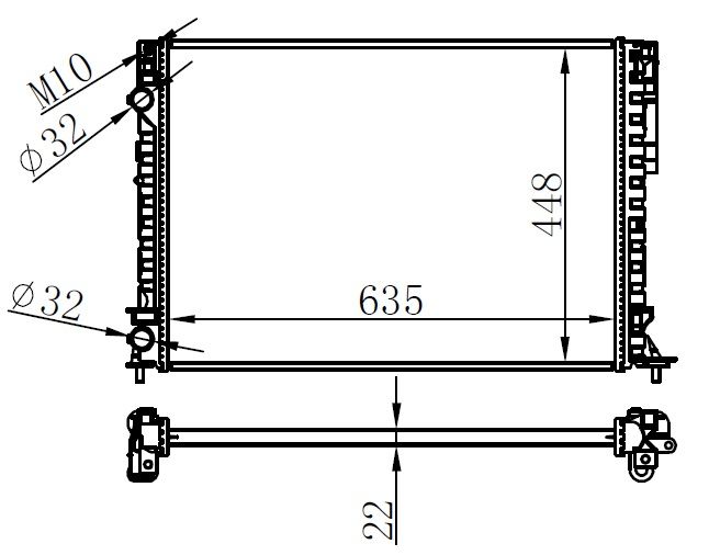 RADYATÖR BRAZİNG LGN 97-01 -ESPACE III 99-02 1.6-1.8-2.0-1.9D KLİMASIZ MEK 635x438x22-ORIS BRN044022-7701045345-7701045410-7701049754
