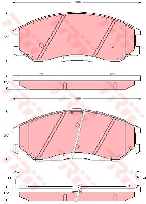 ÖN BALATA STAREX 2.5 CRDI 05 H1 10.06 SSANGYONG REXTON 2.7 XDİ 11 2.0 XDİ 12-TRW GDB3244-581013AA20-581013AA10-WVA23569