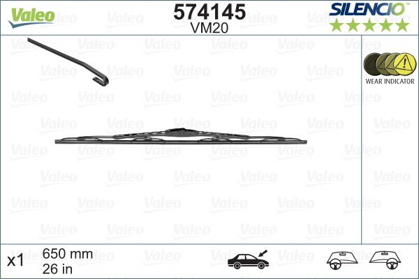 SİLECEK SILENCIO 65cm x1 VM20 SOL TARAF TWNG 116618-VALEO-9790376580